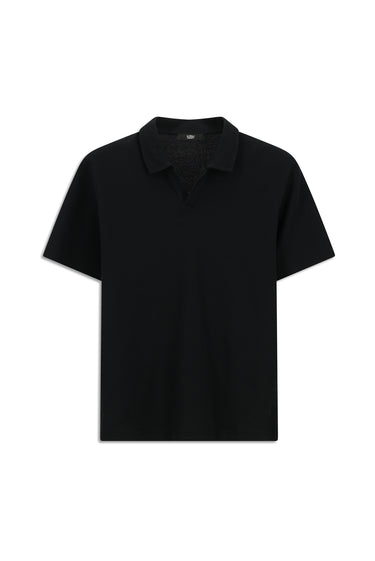 Siyah Regular Fit Pamuklu Polo Yaka Tişört