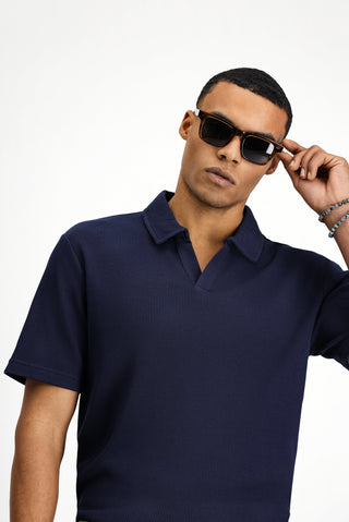  Koyu Lacivert Regular Fit Pamuklu Polo Yaka Tişört