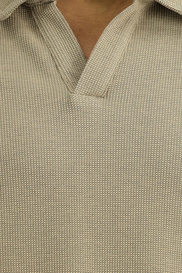Açık Bej Regular Fit Pamuklu Polo Yaka Tişört