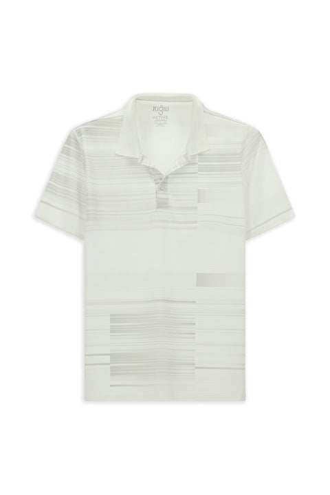 Kırık Beyaz Regular Fit Baskılı Polo Yaka Tişört
