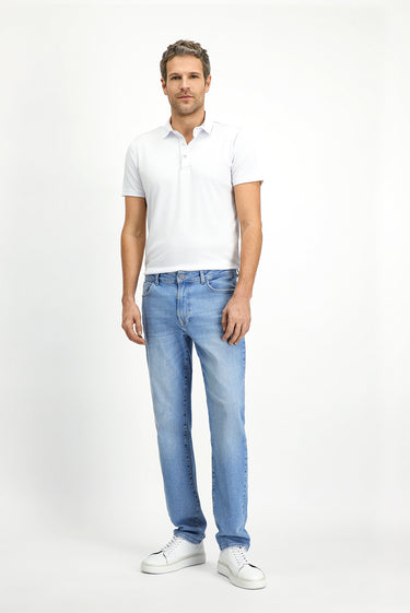  Beyaz Slim Fit Dar Kesim Pamuklu Polo Yaka Tişört