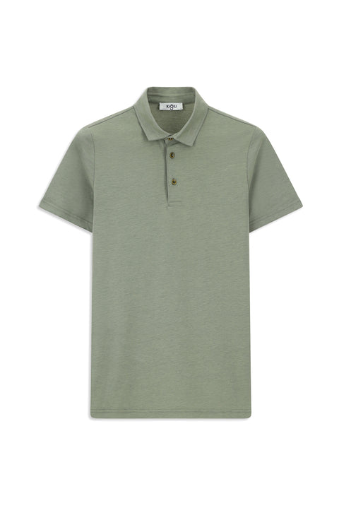 Dark Khaki Slim Fit Narrow Cut Cotton Polo Shirt