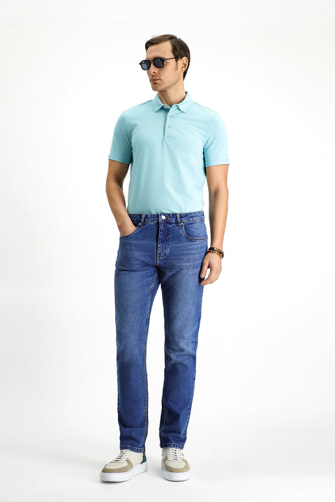 Mint Yeşili Slim Fit Dar Kesim Pamuklu Polo Yaka Tişört