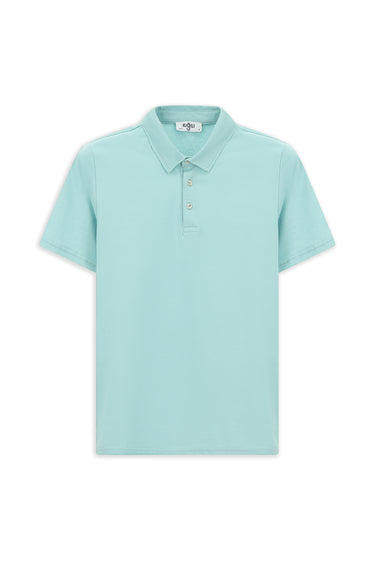 Mint Yeşili Slim Fit Dar Kesim Pamuklu Polo Yaka Tişört