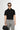 Siyah Slim Fit Dar Kesim Pamuk Desenli Polo Yaka Tişört