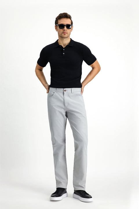 Siyah Slim Fit Dar Kesim Pamuk Polo Yaka Örme Tişört