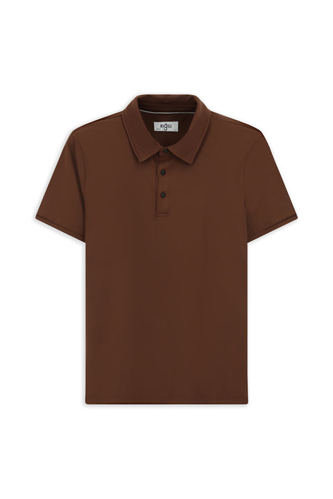 Taba Slim Fit Dar Kesim Likralı Polo Yaka Tişört
