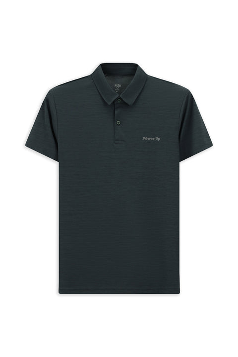 Dark Anthracite Slim Fit Printed Polo Shirt