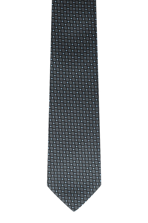 Orta Antrasit Desenli Kravat