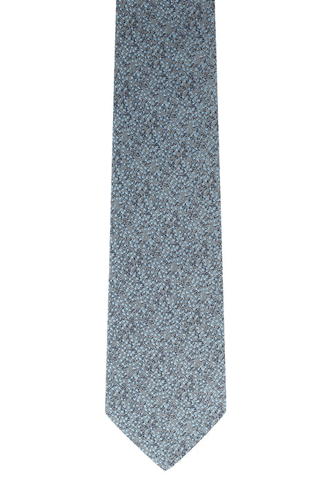 Orta Gri Mikro Desenli Kravat