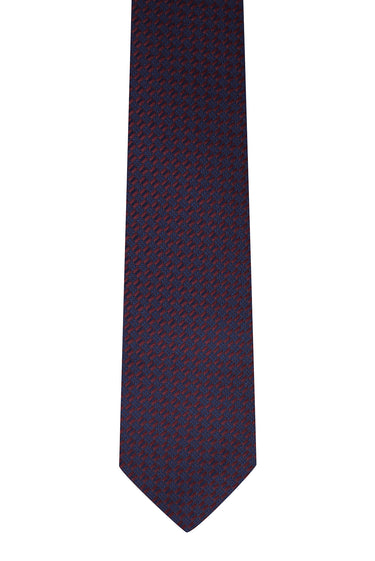 Koyu Bordo Desenli Kravat