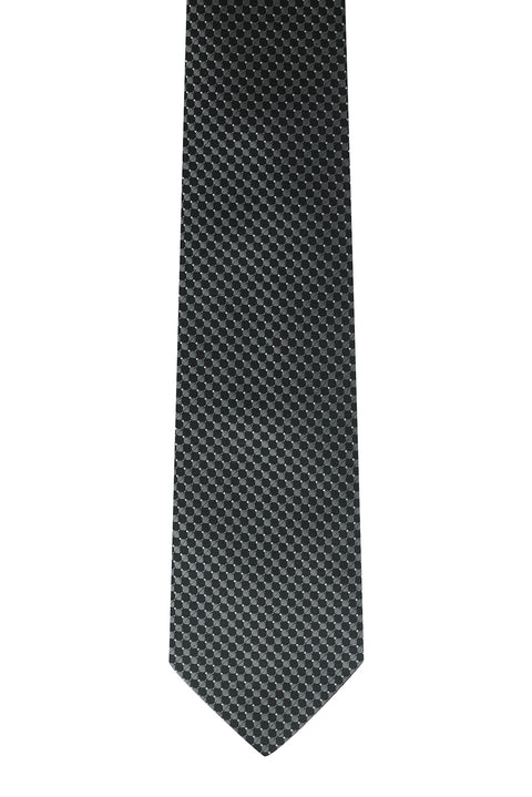 Orta Antrasit Desenli Kravat