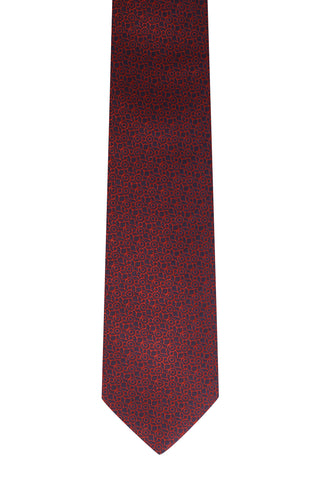  Koyu Kırmızı Desenli Kravat
