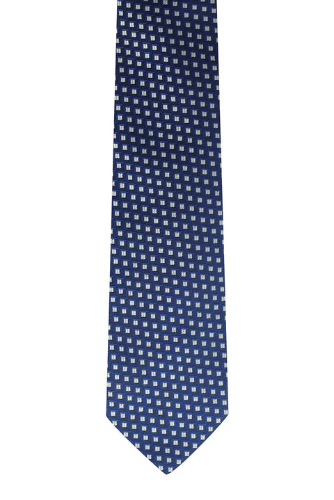 Orta Lacivert Desenli  Kravat
