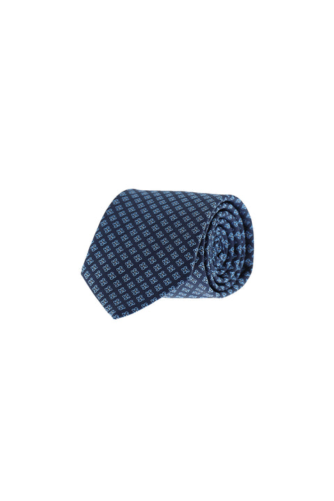 Blue Floral Pattern Tie