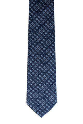  Mavi Çiçek Desenli Kravat