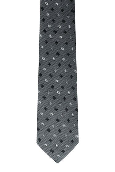  Orta Antrasit Desenli Kravat