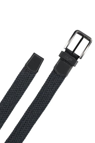 Orta Gri Desenli Likralı Esnek Spor Örgü Kemer