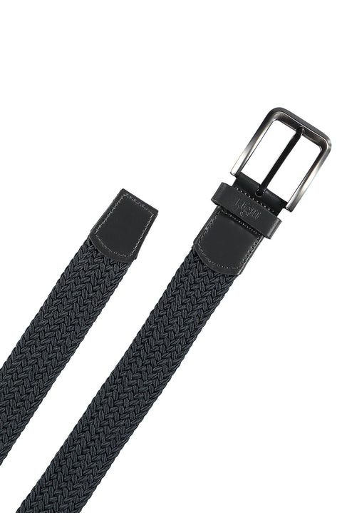 Orta Gri Desenli Likralı Esnek Spor Örgü Kemer