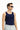 Koyu Lacivert Slim Fit Dar Kesim Pamuk Fitilli Atlet