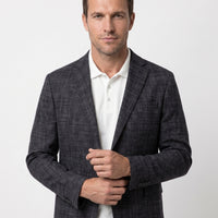 Dark Smoke 4 Drop Relaxed Fit Peak Lapel Classic Plaid Jacket