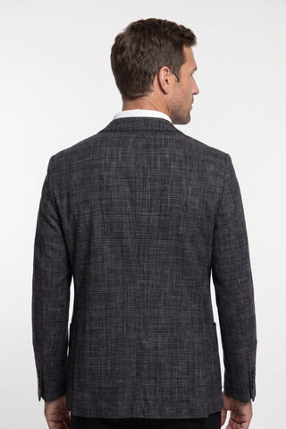  Koyu Füme 4 Drop Relaxed Fit Rahat Kesim Mono Yaka Klasik Ekose Ceket