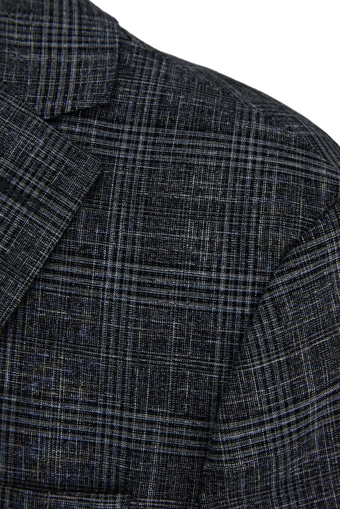 Dark Smoke 4 Drop Relaxed Fit Peak Lapel Classic Plaid Jacket
