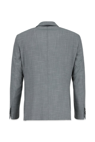  Açık Füme 4 Drop Relaxed Fit Rahat Kesim Mono Yaka Desenli Likralı Klasik Ceket