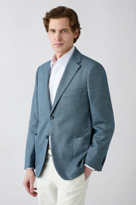 Mavi 4 Drop Relaxed Fit Rahat Kesim Mono Yaka Torba Cep Desenli Ceket