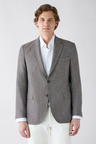  Koyu Kahve 4 Drop Relaxed Fit Rahat Kesim Mono Yaka Klasik Ceket