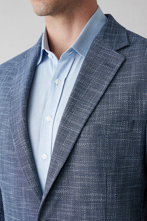 Dark Navy 8 Drop Muscle Fit Long Athletic Cut Jacket