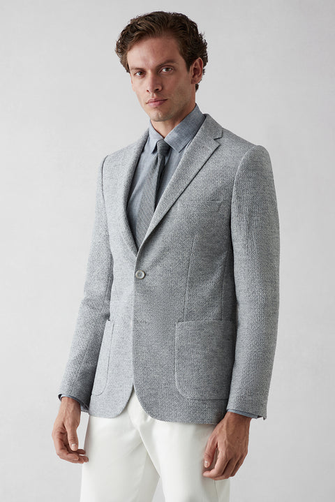 Medium Grey 7 Drop Super Slim Fit Extra Narrow Cut Jacket