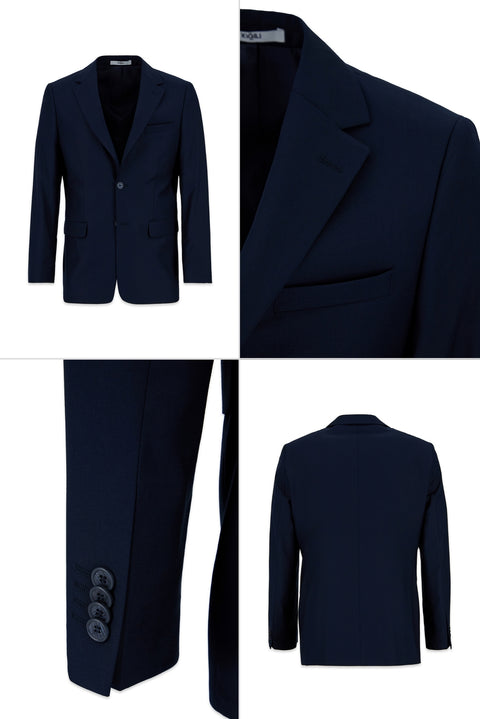 Dark Navy 6 Drop Regular Fit Standard Cut Notch Lapel Classic Jacket