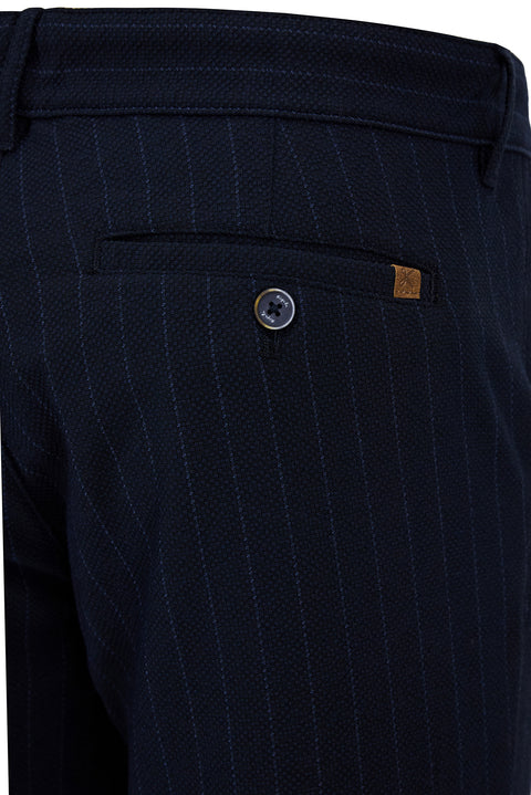 Medium Navy 7 Drop Slim Fit Canvas/Chino Trousers