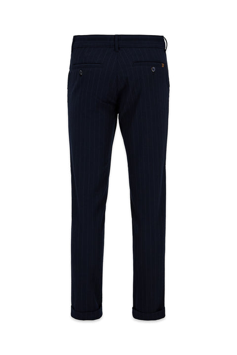 Medium Navy 7 Drop Slim Fit Canvas/Chino Trousers