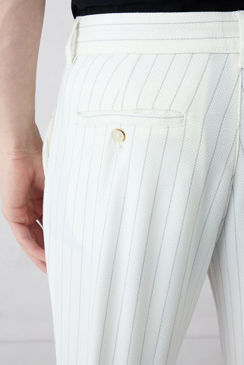 Taş Straight Slim Fit Çizgili Likralı Esnek Yan Cepli Likralı Kanvas / Chino Pantolon