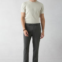 Koyu Haki Tapered Slim Fit Likralı Gofreli Çizgili Pantolon