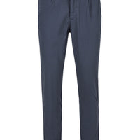 Koyu Antrasit Tapered Fit Beli Lastikli Çizgili Likralı Yan Cepli Kanvas / Chino Pantolon