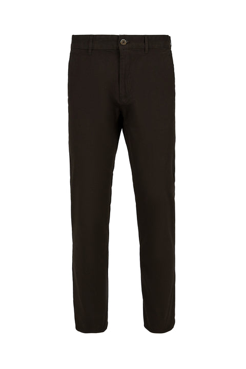 Medium Brown 6 Drop Regular Fit Standard Cut Canvas/Chino Pants