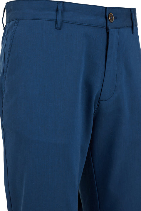 Mid-Navy Regular Fit Standard Cut Canvas / Chino Trousers