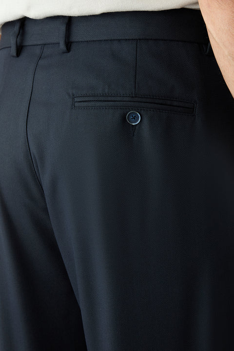 Dark Navy Straight Wide Leg Sport Pants