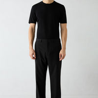 Black Straight Relaxed Fit Cotton Sports Pants