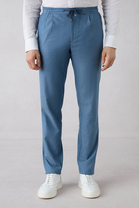 Mavi Regular Straight Fit Elasticated Waist Drawstring Pleated Stretchy Jogger Pants