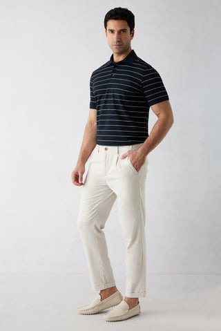 Krem Tapered Fit Düz Spor Pantolon