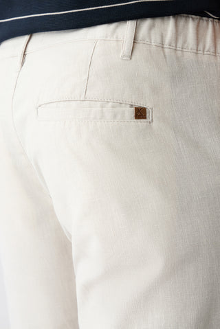 Krem Tapered Fit Düz Spor Pantolon