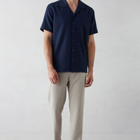 Açık Vizon Tapered Fit Keten Karışımlı Yan Cepli Pileli Kanvas / Chino Pantolon