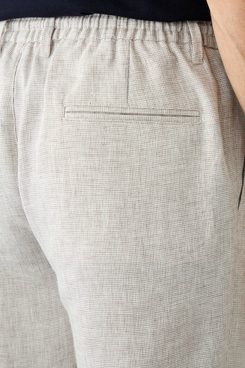 Light Mink Regular Straight Fit Linen Sports Pants