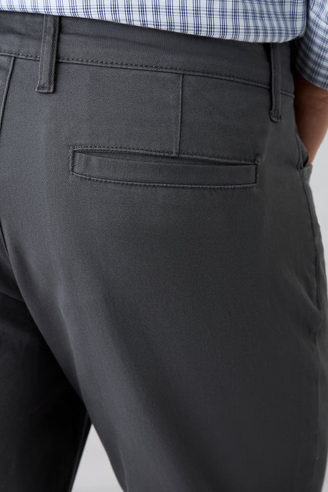 Orta Gri Regular Fit Standart Kesim 5 Cep Pamuklu Düz Likralı Kanvas / Chino Pantolon