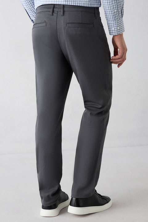 Orta Gri Regular Fit Standart Kesim 5 Cep Pamuklu Düz Likralı Kanvas / Chino Pantolon