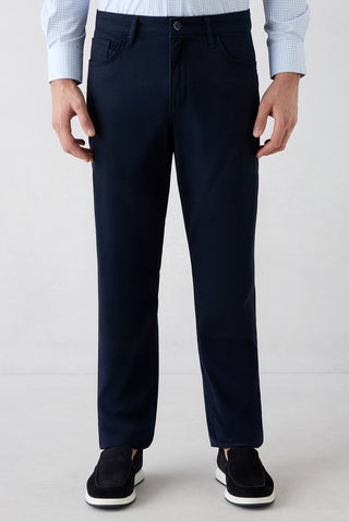  Orta Lacivert Regular Fit Standart Kesim 5 Cep Pamuklu Düz Spor Pantolon